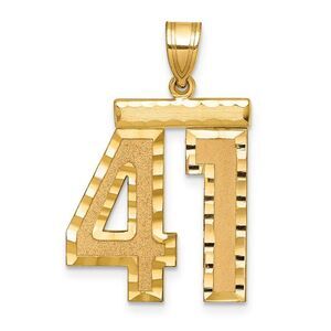 14k Yellow Gold, Varsity Collection, Large D/C Pendant Number 41